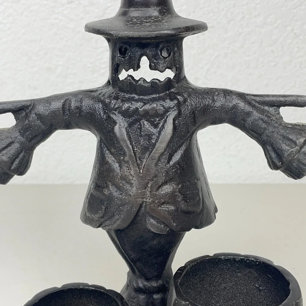 Vintage Halloween Tea Light Holder Yankee Candle Illuminations Scarecrow Pumpkin